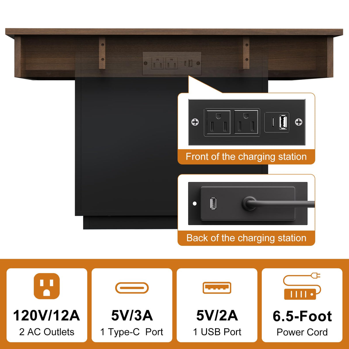 FABATO Lift Top Coffee Table with LED Light and Charging Station, 31.5 Inch Square Coffee Table with Hidden Storage, Modern Farmhouse Center Table for Living Room, Reception Dinning Room, Black Walnut FABATO