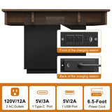 FABATO Lift Top Coffee Table with LED Light and Charging Station, 31.5 Inch Square Coffee Table with Hidden Storage, Modern Farmhouse Center Table for Living Room, Reception Dinning Room, Black Walnut FABATO