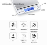 JOEAA Food Scale Digital Weight Grams and Ounces, 0.001oz/0.01g 500g Kitchen Scale for Food with Backlight LCD Display, Tare, 9 Units, Auto Off, 2 Trays, Batteries Included - Stainless Steel JOEAA