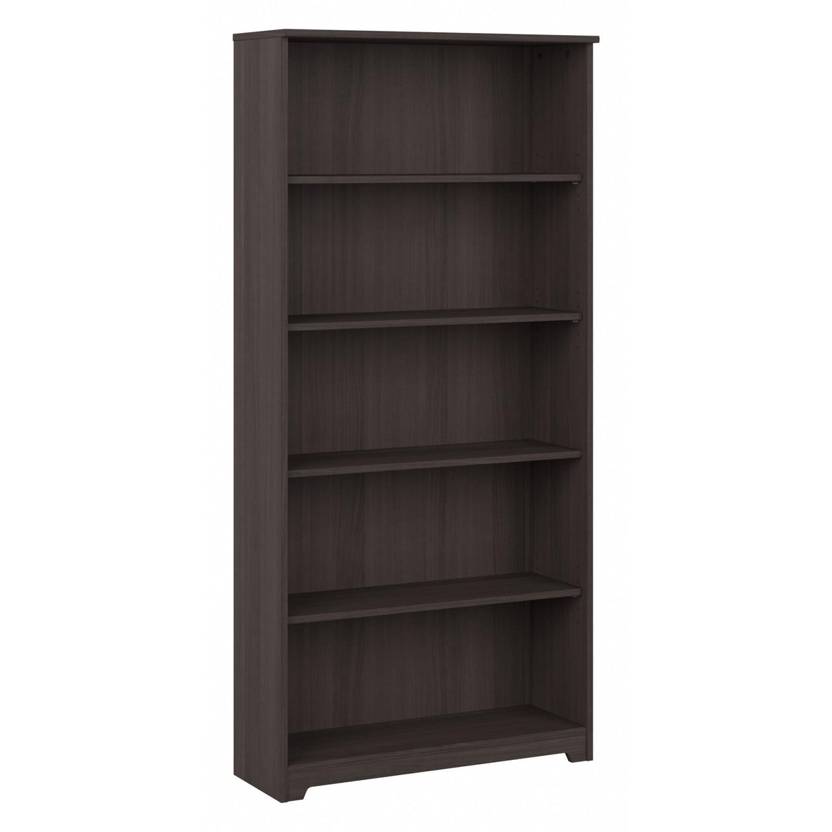 Bush Furniture Cabot Tall 5 Shelf Bookcase | Large Open Bookshelf in Heather Gray | Sturdy Display Cabinet for Library, Living Room, and Home Office Bush Furniture