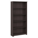 Bush Furniture Cabot Tall 5 Shelf Bookcase | Large Open Bookshelf in Heather Gray | Sturdy Display Cabinet for Library, Living Room, and Home Office Bush Furniture