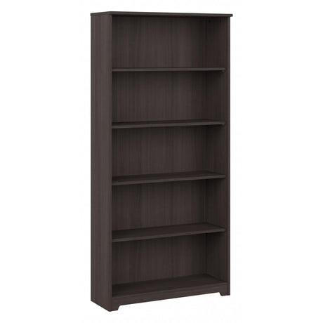 Bush Furniture Cabot Tall 5 Shelf Bookcase | Large Open Bookshelf in Heather Gray | Sturdy Display Cabinet for Library, Living Room, and Home Office Bush Furniture