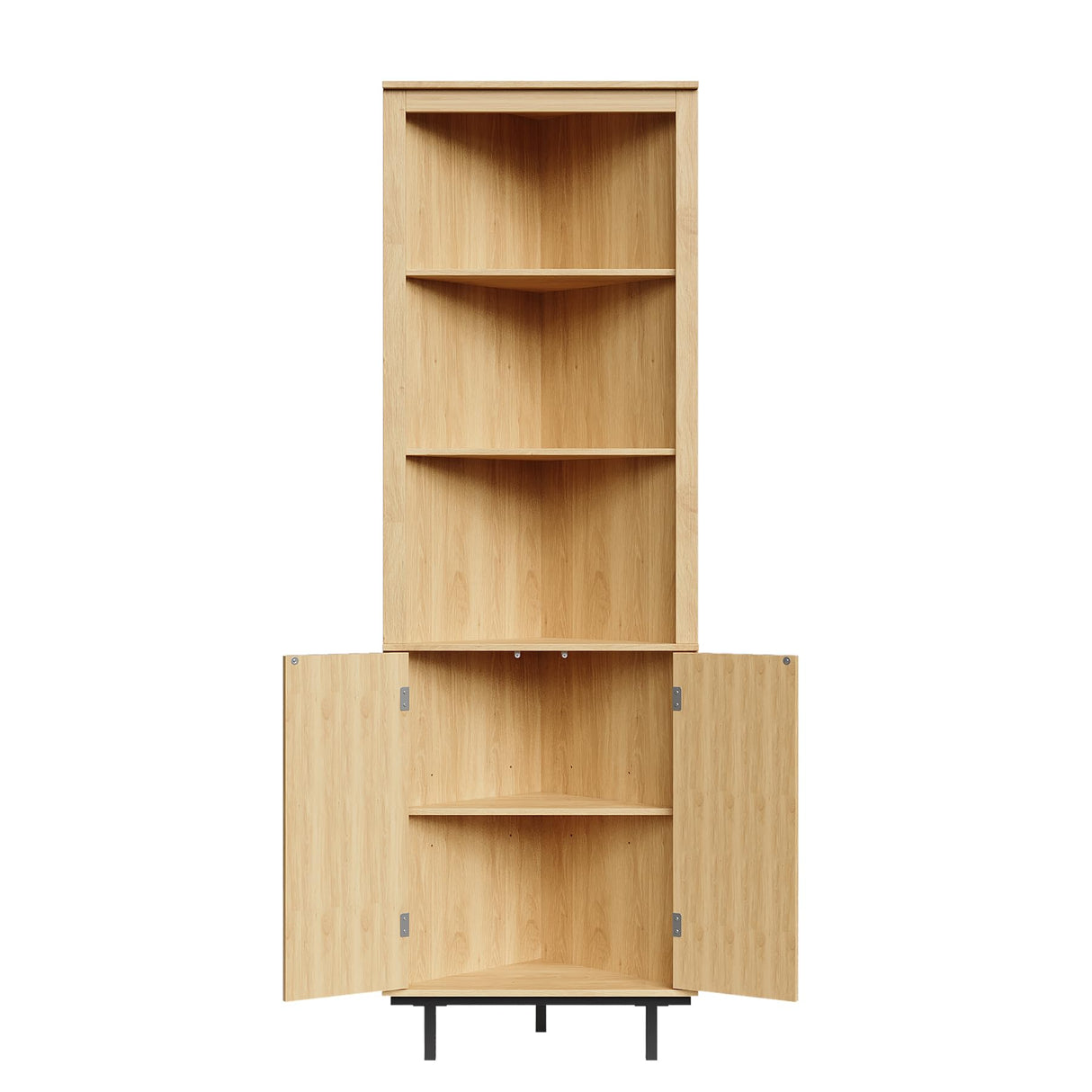 Maupvit 69" Tall Corner Cabinet, Small Slim Corner Bathroom Wall Cabinet, Boho Kitchen Pantry Storage Fluted Cabinet with Door & Adjustable Shelves, for Laundry Room, Living Room Maupvit