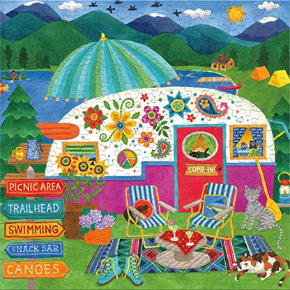 Ceaco - Happy Camper - Lake Camper - Oversized 300 Piece Jigsaw Puzzle