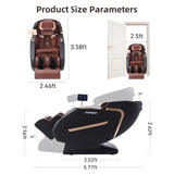 LIULINREST 2025 4D Massage Chair Full Body, Zero Gravity Massage Chair with SL-Track & Heating, Massage Shiatsu Recliner Chair with Smart Voice Control, Touchable Screen, Airbags, Foot Rollers (Brown) LIULINREST