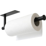 theaoo Paper Towel Holder - Under Cabinet Paper Towel Holder for Kitchen, Adhesive Paper Towel Roll Rack for Bathroom Towel, Wall Mounted Matte Black Paper Towel Rack, SUS304 Stainless Steel theaoo