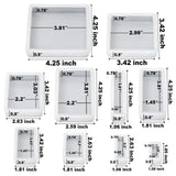 RESINWORLD Upgraded 10 Sizes Epoxy Resin Molds Silicone Kit, Square Rectangle Silicone Molds for Resin, Soap, Candles, Specimen, Dried Flower ResinWorld