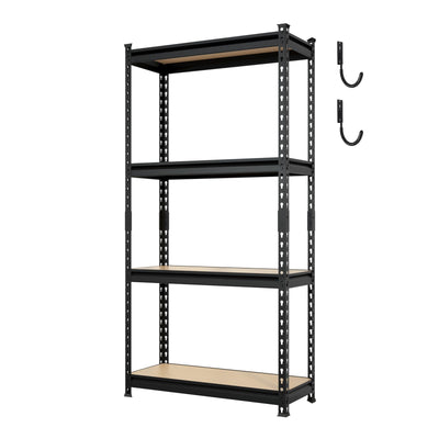 JEKOSEN 3200Lbs Storage Shelves Heavy Duty 4 Tier Adjustable Garage Shelving,Utility Rack Shelf Units for Closet Pantry Basement Kitchen Warehouse,30" Wx12 Dx60 H,Black