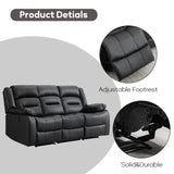 EBELLO Faux Leather Power Electric Reclining Sofa, Overstuffed Comfortable Armrest 3 Seat Recliner Sofa, Couch for Living Room, Bedroom Furniture, Meeting Room, Black (3 Seat Sofa) EBELLO