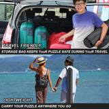 Ainiv Jigsaw Puzzle Mat Roll Up 2000 Pieces, 47” x 31.5” Portable Felt Puzzles Board with 4 Sorting Trays & Travel Storage Bag, Jigsaw Saver Pad Keeper for Adults Teens, Black Ainiv