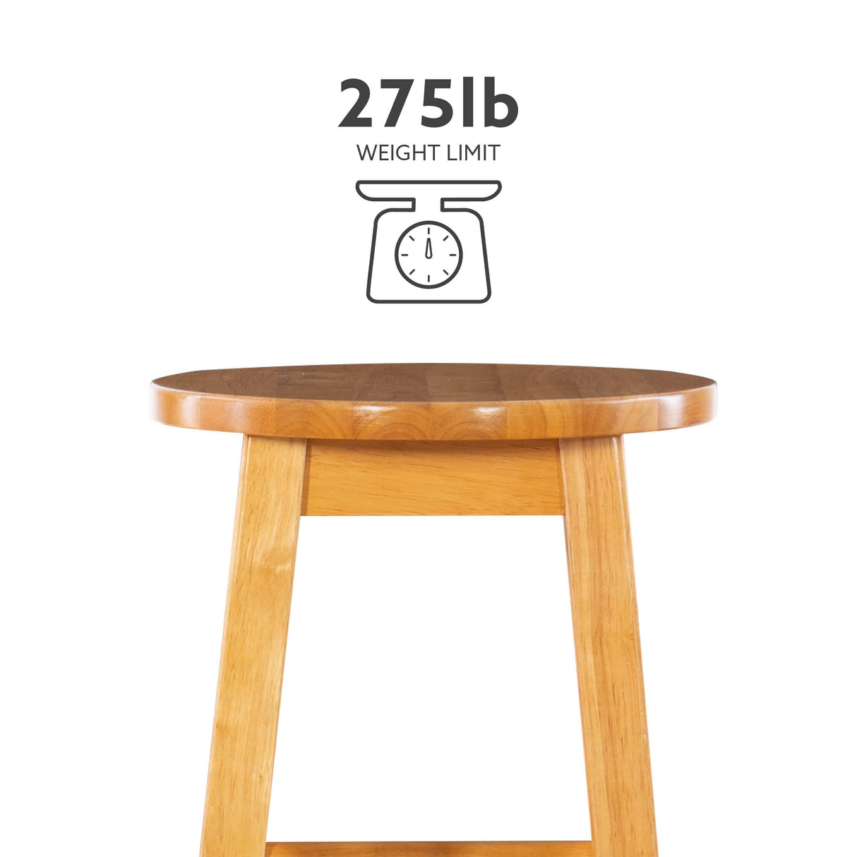 Linon Natural Barstool with Round Seat, 24-Inch Linon