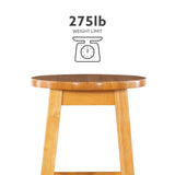 Linon Natural Barstool with Round Seat, 24-Inch Linon