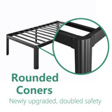 LAKKURI 14 Inch High Twin Bed Frame No Box Spring Needed, Platform Metal Bed Frame Twin, Heavy Duty, Noise Free, Easy Assembly, Black LAKKURI