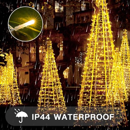 suddus 200 Led Christmas Lights Outdoor Waterproof, 66ft Fairy Lights Plug in Connectable, Warm White Christmas Lights Indoor for Xmas Tree Holiday Party Porch Decor