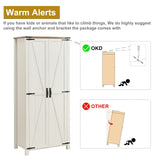 Rustic OKD 32'' Farmhouse Kitchen Pantry Cabinet with Double Barn Doors and Adjustable Shelves OKD