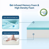 ONENICE 6 Inch King Size Mattress in a Box, Breathable Cooling Gel Memory Foam Pillow-Top, CertiPUR-US Certified, Fiberglass-Free, Medium Firm Support, Ergonomic Design for Pressure Relief. ONENICE
