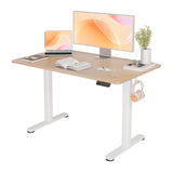 YDN Electric Standing Desk, Adjustable Height Stand up Desk, 48x24 Inches Sit Stand Home Office Desk with Splice Board,Natural Top YDN