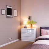 Furnifact White 3 Drawer Dresser – Modern 3 Drawer Dresser for Bedroom, Closet, or Entryway – Sleek and Functional Three Drawer Unit for Compact Storage Furnifact