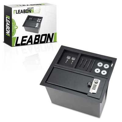 LEABON Center Console Safe Guns Storage Box Compatible with 2014-2022 Toyota Tundra 5.7L V8, with 4-Digit Combo Lock, 2 Keys, Organizer Coin Tray - 00016-34174 (classic)