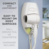 Conair Wall-Mount Hair Dryer, 1600W Hair Dryer with LED Night Light, Wall Mount Blow Dryer Conair