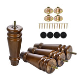 Maricome Wood Furniture Legs 6 inch Replacement Feet for Ottoman Chair Cabinet Dresser Mid Century Turned Set of 4 Screw in Maricome