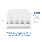 Delta Children Campbell 6-in-1 Convertible Crib - Greenguard Gold Certified, Bianca White Delta Children