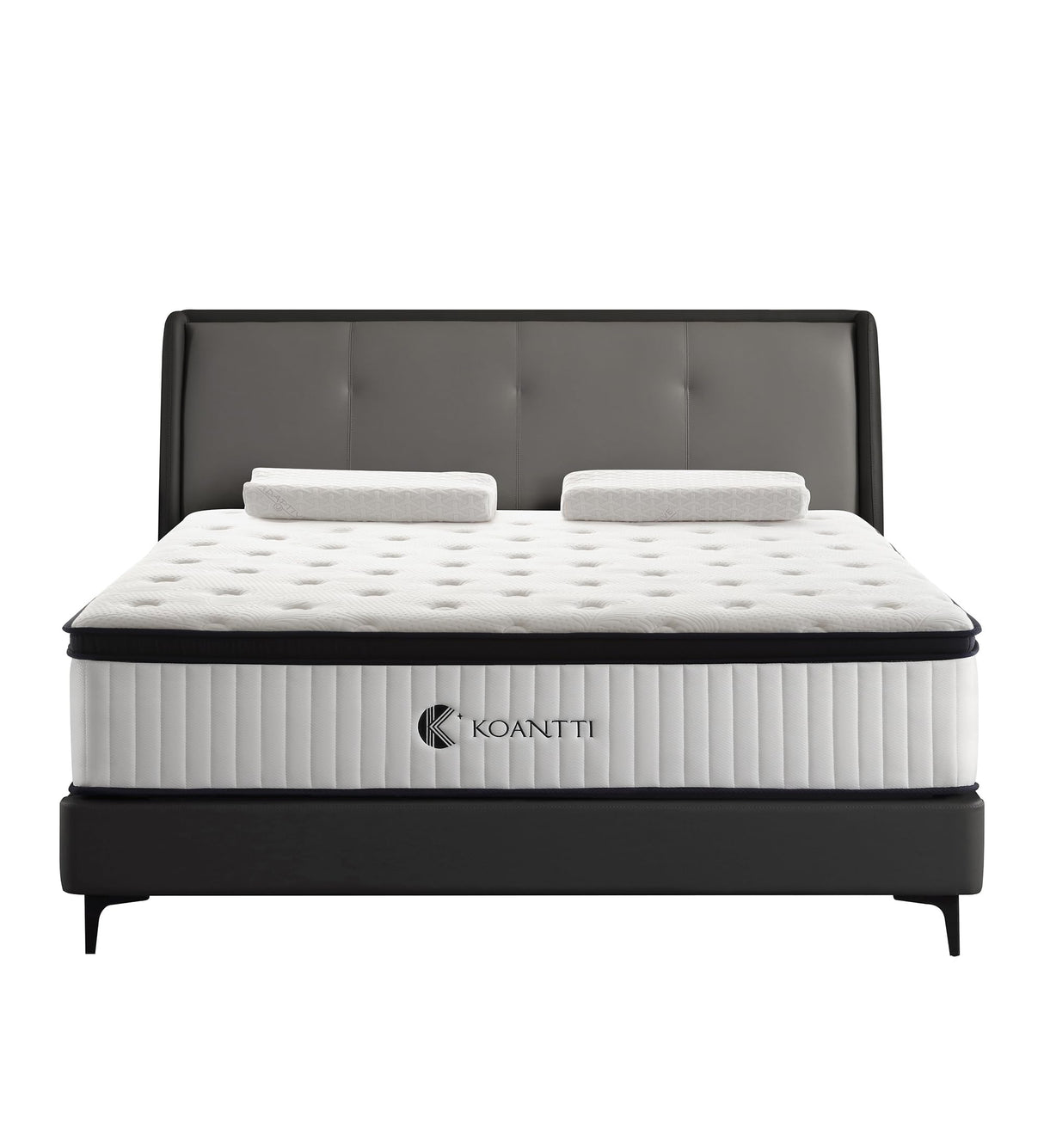 KOANTTI Full Size Mattresses,10 Inch Hybrid Full Mattress in a Box with Memory Foam & Individual Pocket Spring for Edge Support,Pressure Relief,Medium Firm White Full Mattress,CertiPUR-US. KOANTTI