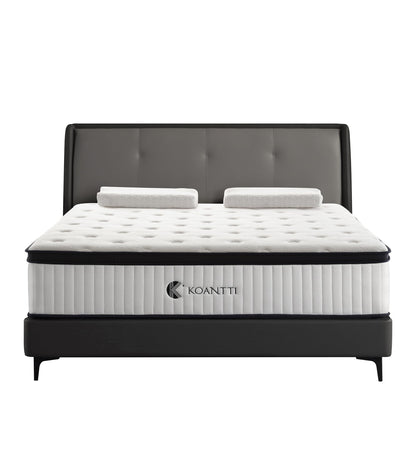 KOANTTI Full Size Mattresses,10 Inch Hybrid Full Mattress in a Box with Memory Foam & Individual Pocket Spring for Edge Support,Pressure Relief,Medium Firm White Full Mattress,CertiPUR-US.