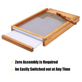BeeCastle Beehive Screened Bottom Board Dipped in 100% Beeswax,Screened Bottom Board with Solid Wood (10-Frame) BeeCastle