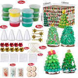 juyght Christmas DIY Craft Kits - Air Dry Clay Craft Set Creative Modeling Kit for Indoor Decor & Handmade Ornaments Gift for Christmas Gifts & Holiday Activities (Christmas Tree) juyght