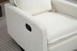 LITVZ Manual Swivel Rocking Recliner for Adults, Small Plush Wall Hugger Reclining RV Chair, 270° Glider Swivel Recliner Chair with Foot Rest for Nursery, Living Room and Small Places (White) LITVZ