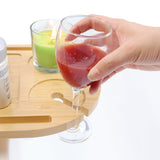 YUHFERA Sofa Tray Table for Couch Arm - Side Table Tray for Small Spaces, Bamboo Height Adjustable Table for Bed or Chair with Phone & Tablet Slots, TV Tray Table for Living Room YUHFERA