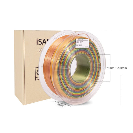 3D Printer Filament, Silk Rainbow PLA Filament 1.75 mm, Color Change Filament Dimensional Accuracy +/- 0.03 mm, 1 KG Spool, PLA Rainbow Silk Multicolor iSANMATE