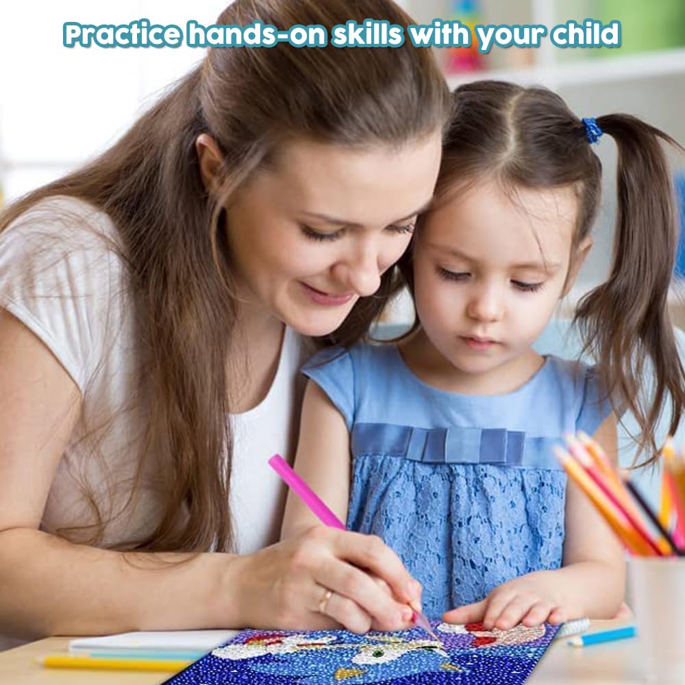 PERFECTSIGHT Cute 5D Diamond Art Kits with Wooden Frame, Kawaii DIY Painting Art for Adults, Diamond Arts and Crafts Sets, Big Gem Full Drill Diamond Dots for Women Beginners (Purple Butterfly) PERFECTSIGHT