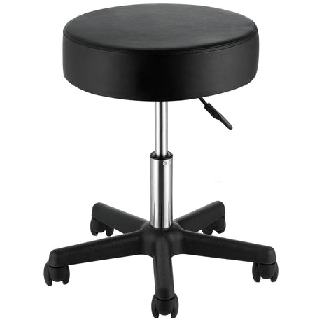 VEVOR Rolling Stools with Wheels, 400 LBS Weight Capacity Adjustable Height Stool with Ultra-Thick Seat Cushion, Swivel Stools Chair for Salon, Bar, Home, Office, Tatoo, Medical, Massage, Black VEVOR
