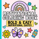 Motivational Coloring Book Bold and Easy Inspirational Quotes: Stress Relief and Relaxation for Adults and Teens (Simple Coloring Books) WoodArtSupply
