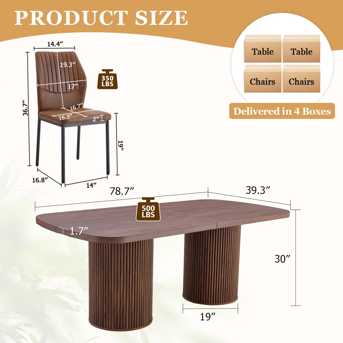 Rejeke 79" Dining Table Set for 10,Large Rectangular Kitchen Table Set for 10 with Cushioned Chairs,Modern Mid-Century Wood Dining Room Table Set for 10,Ideal for Dining & Gatherings (Walnut) Rejeke