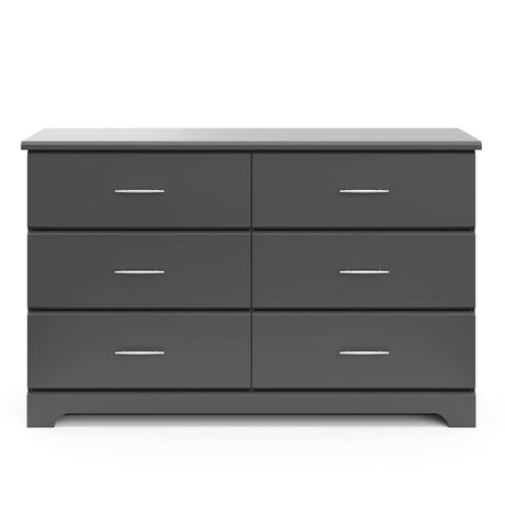 Storkcraft Brookside 6-Drawer Dresser (Gray) – GREENGUARD Gold Certified, Gray Dresser for Bedroom, Kids & Nursery Storage Chest, Safety Interlocking Drawers, Pre-Installed Tracks, Kids Chest Storkcraft