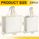 Amylove 24 Pcs Mini Tote Bag Sublimation Blank Canvas Tote Bags Reusable Grocery Bags DIY Sack Goody Bag for Christmas Party Event Bag(8 x 10 x 4 Inch,Natural Color) Amylove