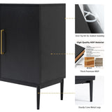 Vrullu Modern Storage Cabinet, Free Standing Buffet Cabinet, Black Sideboard and Buffet Storage, Wood Accent Cabinet for Living Room, Hallway, Entryway, Dining Room, Bedroom (1, Black) Vrullu