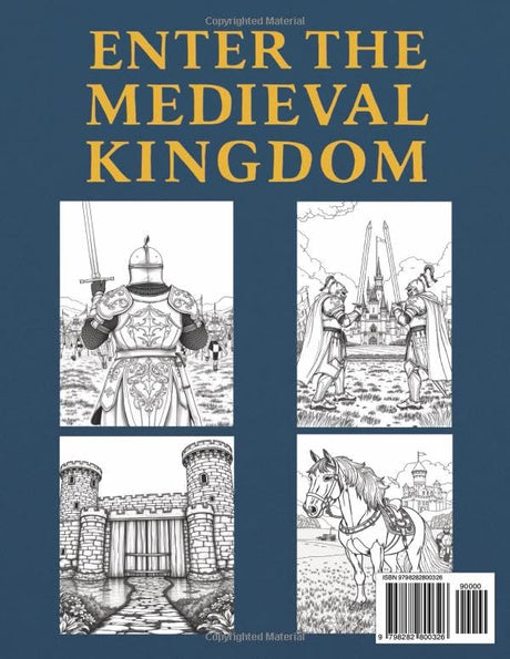 Knights & Kingdoms Adult Coloring Book: Medieval Themed Coloring Book With Detailed Illustrations For Adults To Relax & Explore Majosta