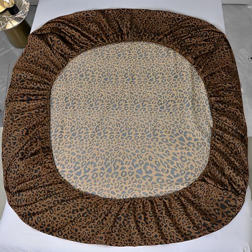 Leopard Pattern Fitted Sheet King Size Soft 100% Microfiber Bedding Sheet with 15" Deep Pocket 1 Piece Fitted Sheet Animal Cheetah Printed Farmhouse Bedding Sheet Cozy Mattress Cover King Bed Sheet LifeTB