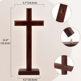 ARCHOBAN Wooden Wall Cross with Stand, 12.8 Inch Catholic Wood Crafted Crosses for Wall or Tabletop, Giftable ARCHOBAN