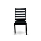 East West Furniture LGX19-BLK-24 -9 Piece Dining Set Includes a Rectangular Kitchen Table with Black Tabletop and 8 Stackable Polyester Fabric Chairs, Black East West Furniture