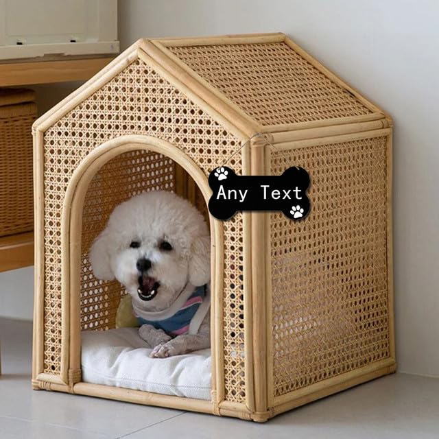 Personalized Dog Bone Sign Custom Dog House Wood Sign Decor Custom Name Pet Sign for Home Farmhouse Decor 4.8"x8.4" Welcome Dog Sign Dog Lover Gifts Sokomurg