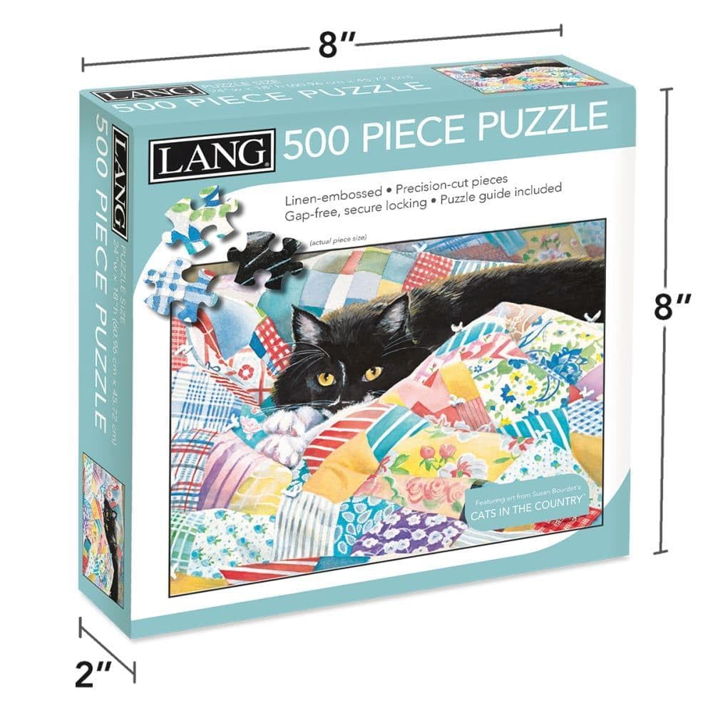 LANG Grandma's Quilt Cat 500 Piece Jigsaw Puzzle Lang