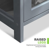 Magshion 68" Tall Curio Display Cabinet, 5 Tier Slim Corner Shelves Collection Display Case for Living Room Bedroom, Gray Magshion