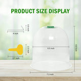 Vumdua Cloche Garden Dome, 6 Pack Plant Covers, Clear Plastic Dome, Humidity Domes for Seed Starting Greenhouse, Plant Dome with 18 Ground Securing Pegs & 10 Plant Label (7.3" D x 6.9" H) Vumdua