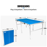 EastPoint Sports Penn Space Saver Table Tennis Table – Fully Assembled 6 Foot x 3 Foot Indoor/Outdoor Portable Table with Net, 2 Ping Pong Paddles and 4 Balls 10 Minute Set Up EastPoint Sports