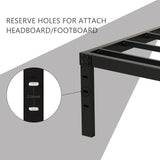 Wulanos Queen Size Bed Frame, 3500lbs Heavy Duty Metal Platform with Steel Slats Support, Sturdy and Noise-Free, 14 Inches High Bedframes with Ample Storage, No Box Spring Needed Wulanos